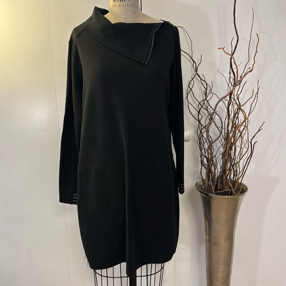 Lole long sleeve zipper neck midi dress with pockets